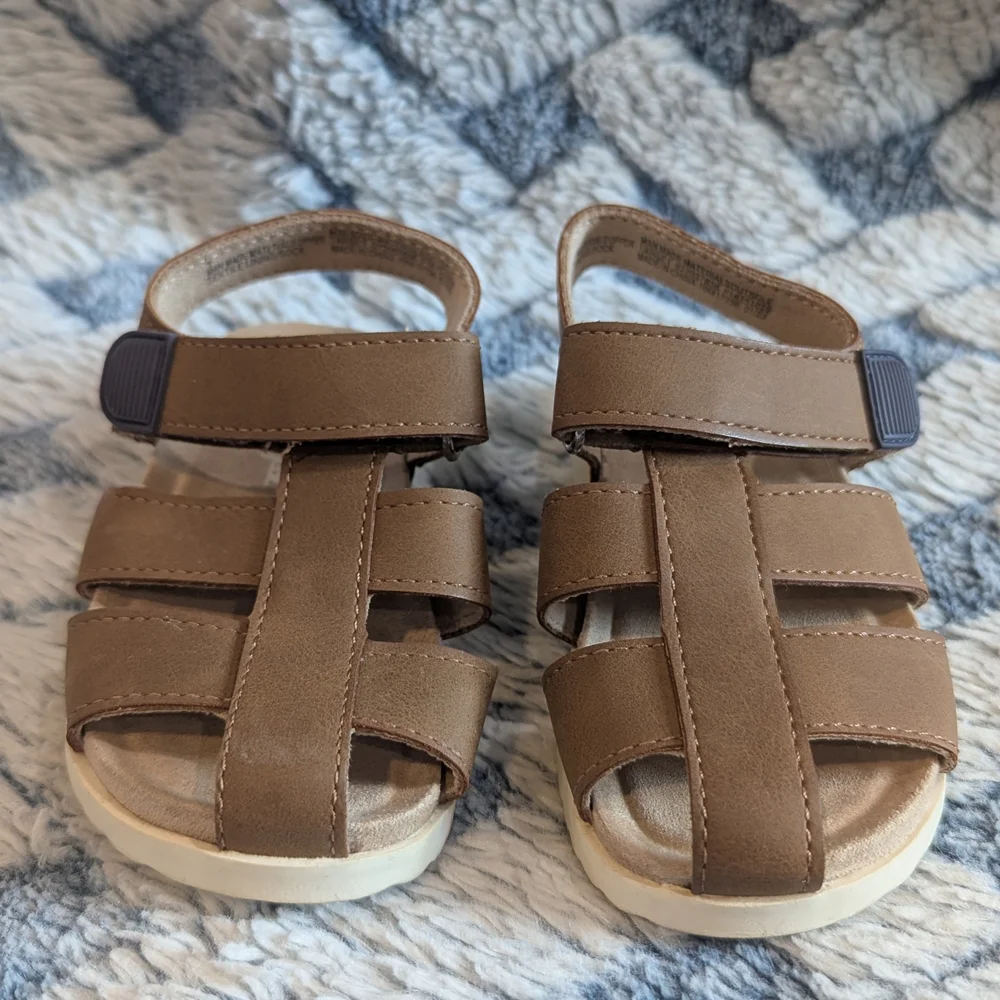 Brown Kids Cat & Jack Fisherman Sandals - Picture 1 of 4
